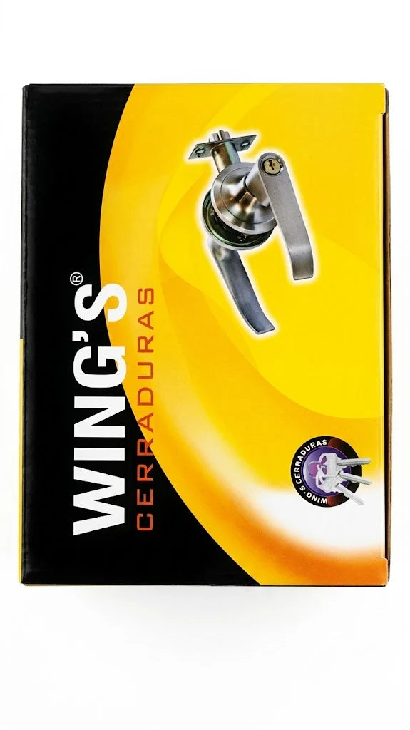 CHAPA MANIJA PESADA CON LLAVE " WINGS "