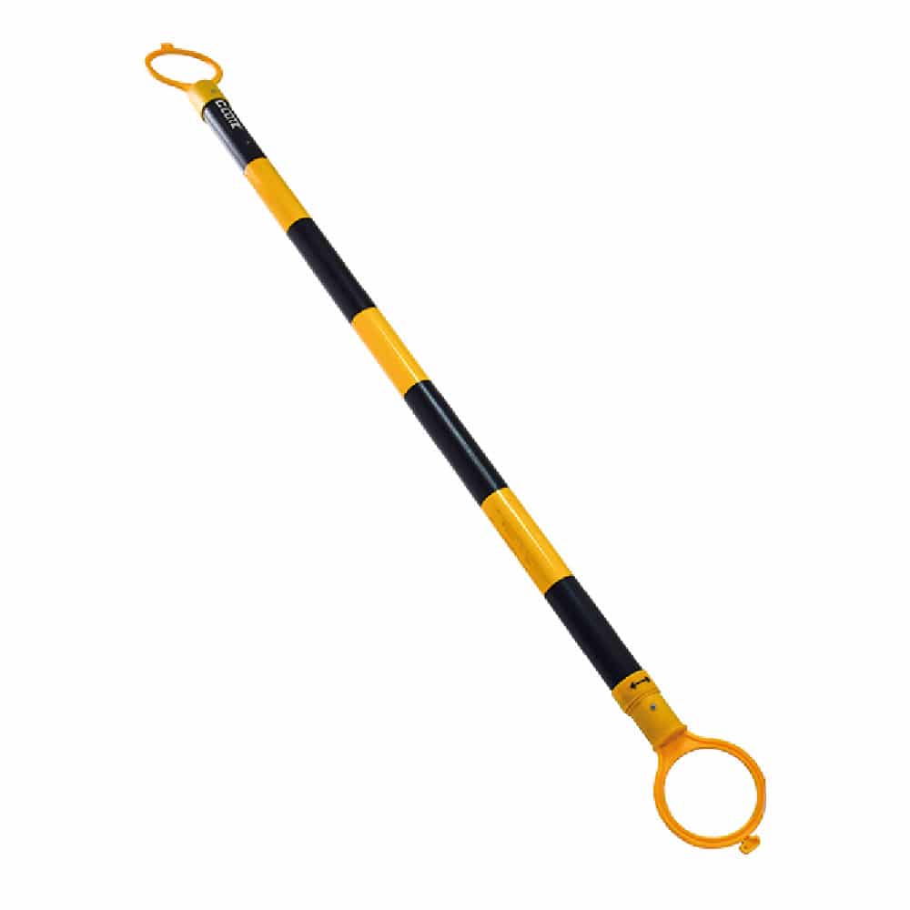 BARRA PLASTICO RETRACTIL AMARILLO NEGRO 2.2 mt.