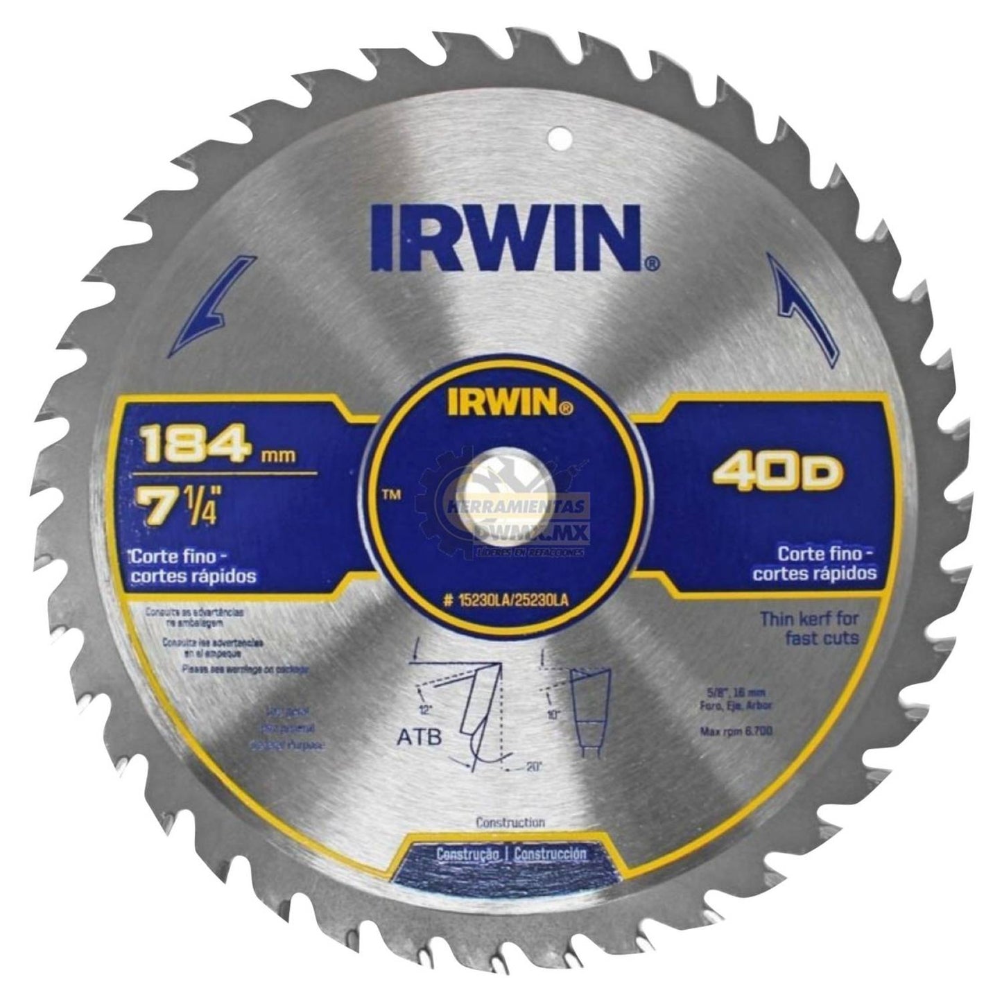 DISCO MADERA 7 " 1 /4" x 40T " IRWIN"