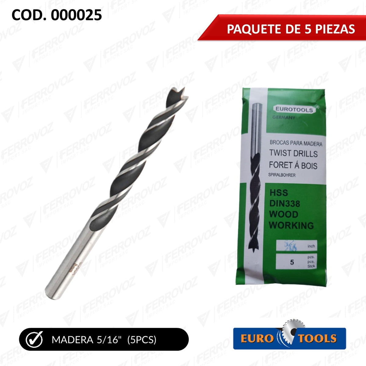 BROCA MADERA 5/16"