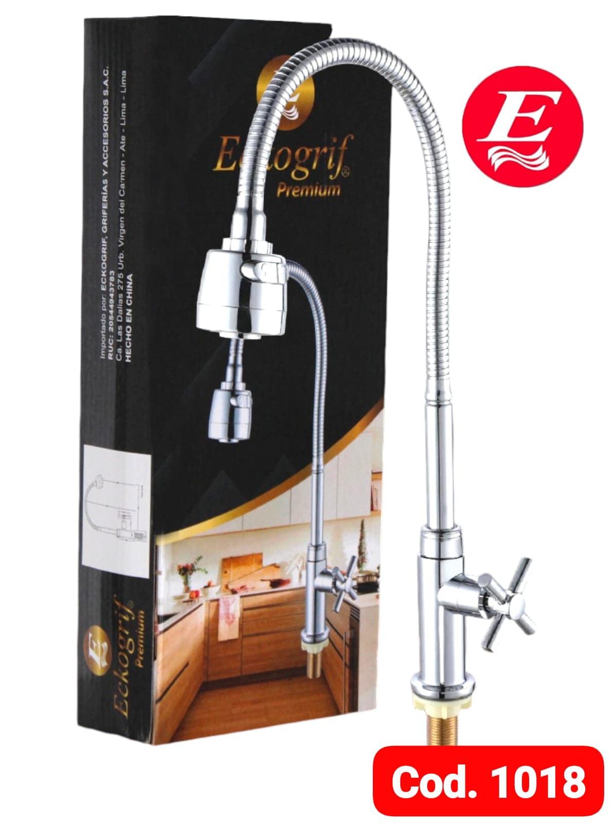 CAÑO COCINA CORRUGADO MESA BRONCE "ECKOGRIFT"