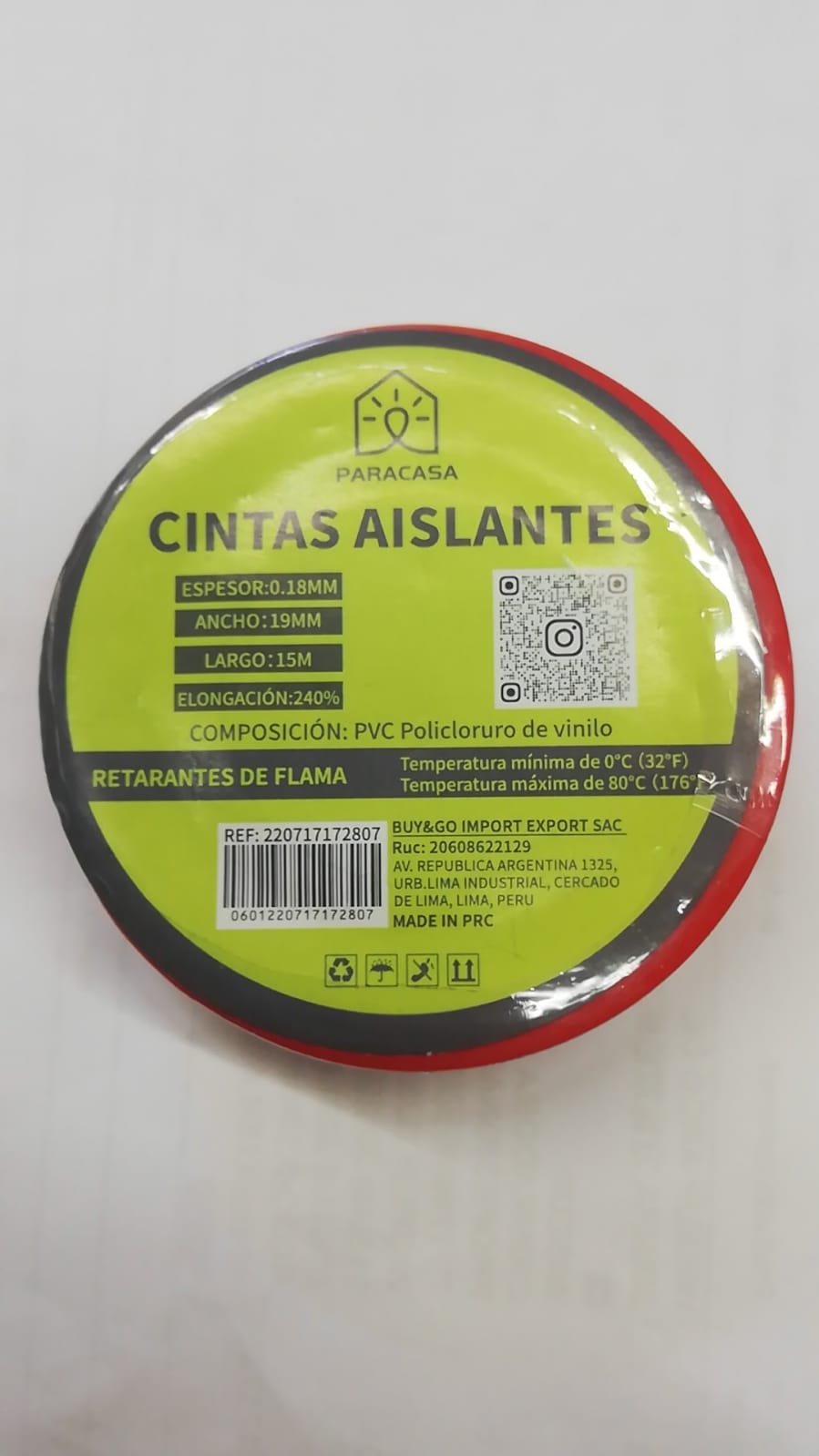 CINTA AISLANTE ROJA "PARACASA"