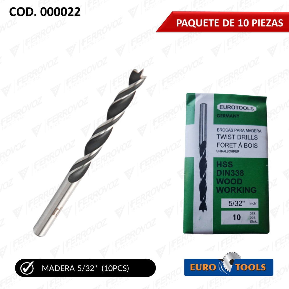 BROCA MADERA 5/32"