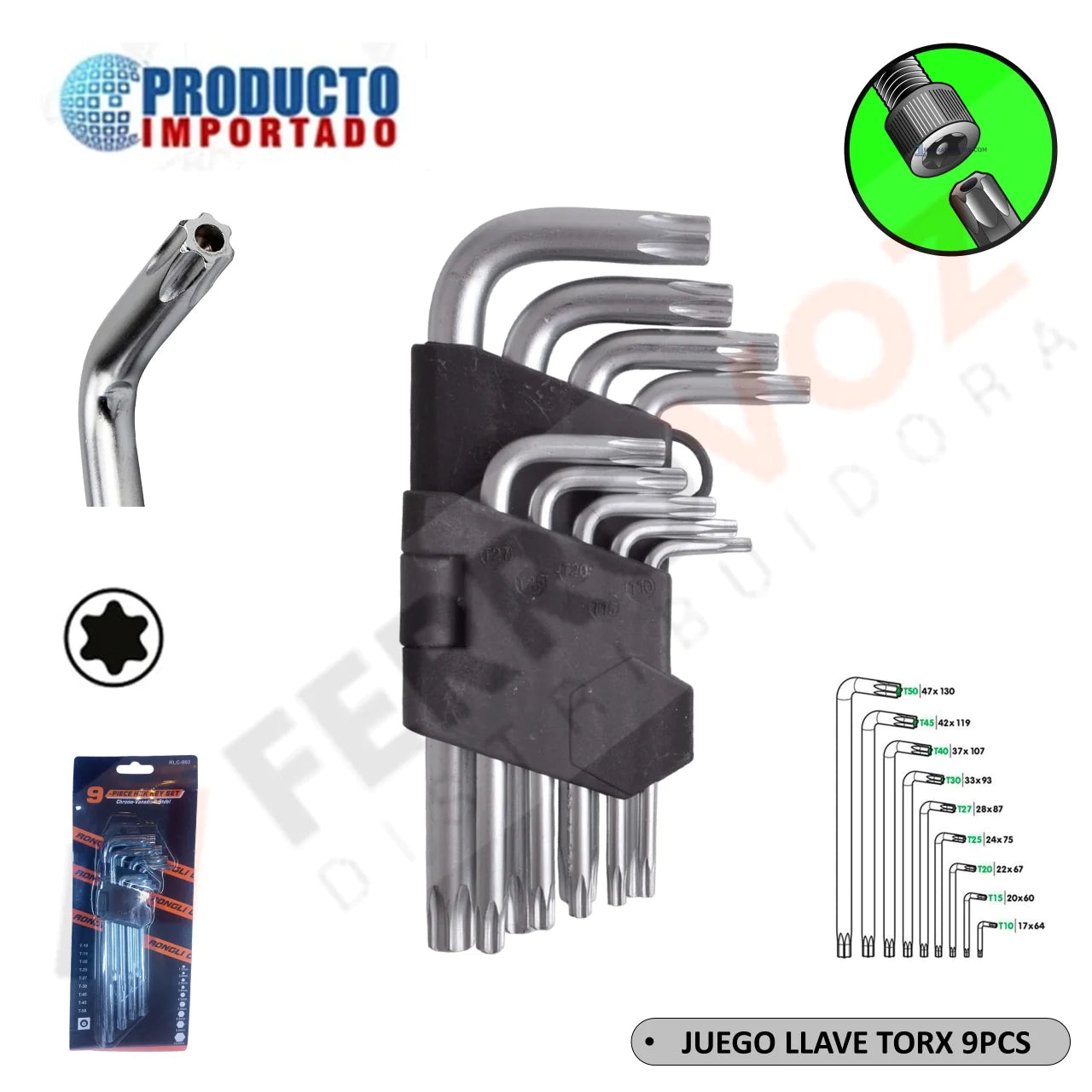 JUEGO LLAVE TORX 9PCS COMERCIAL