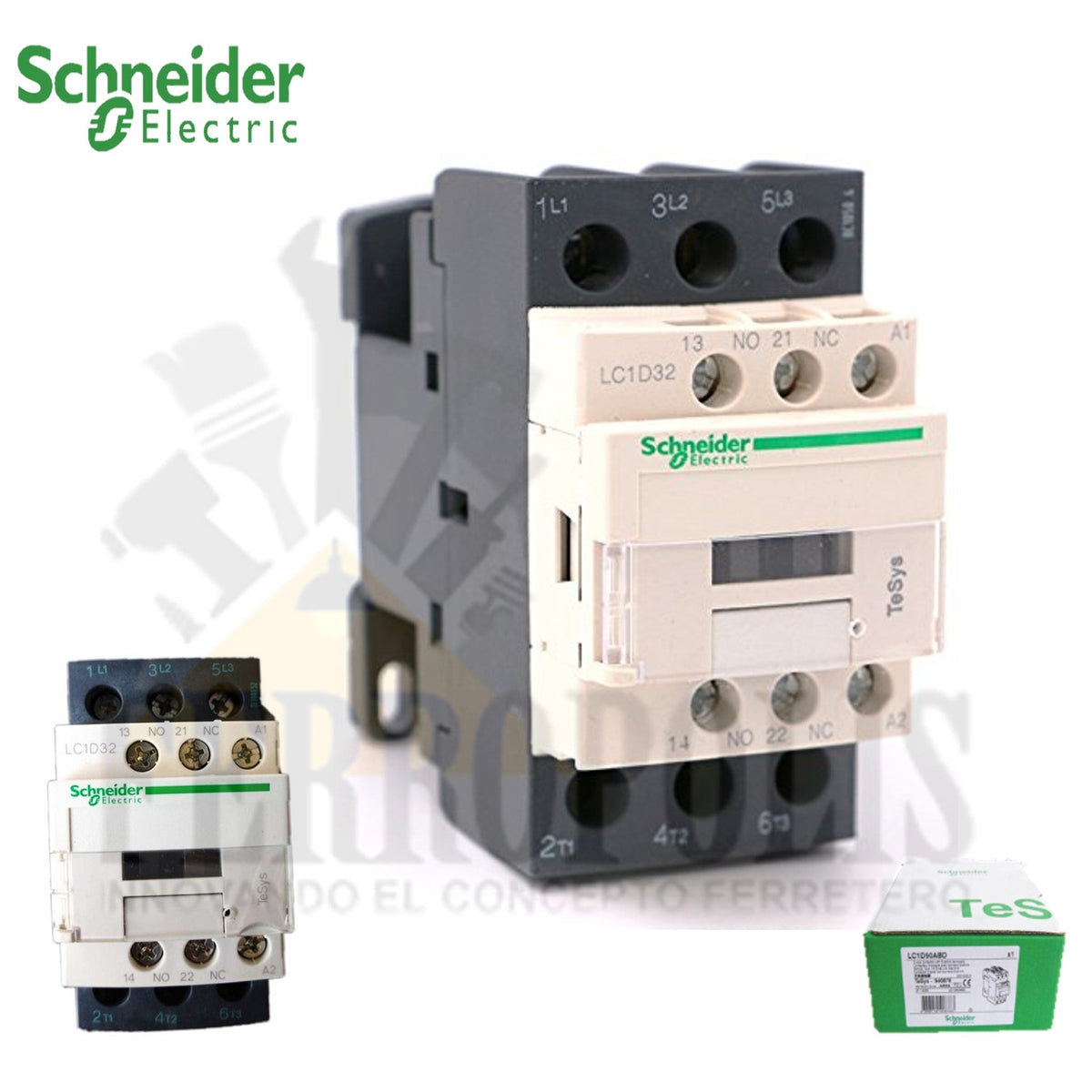 CONTACTOR BOBINA 220v, 32a POLIEQUIPOS "SCHNEIDER"