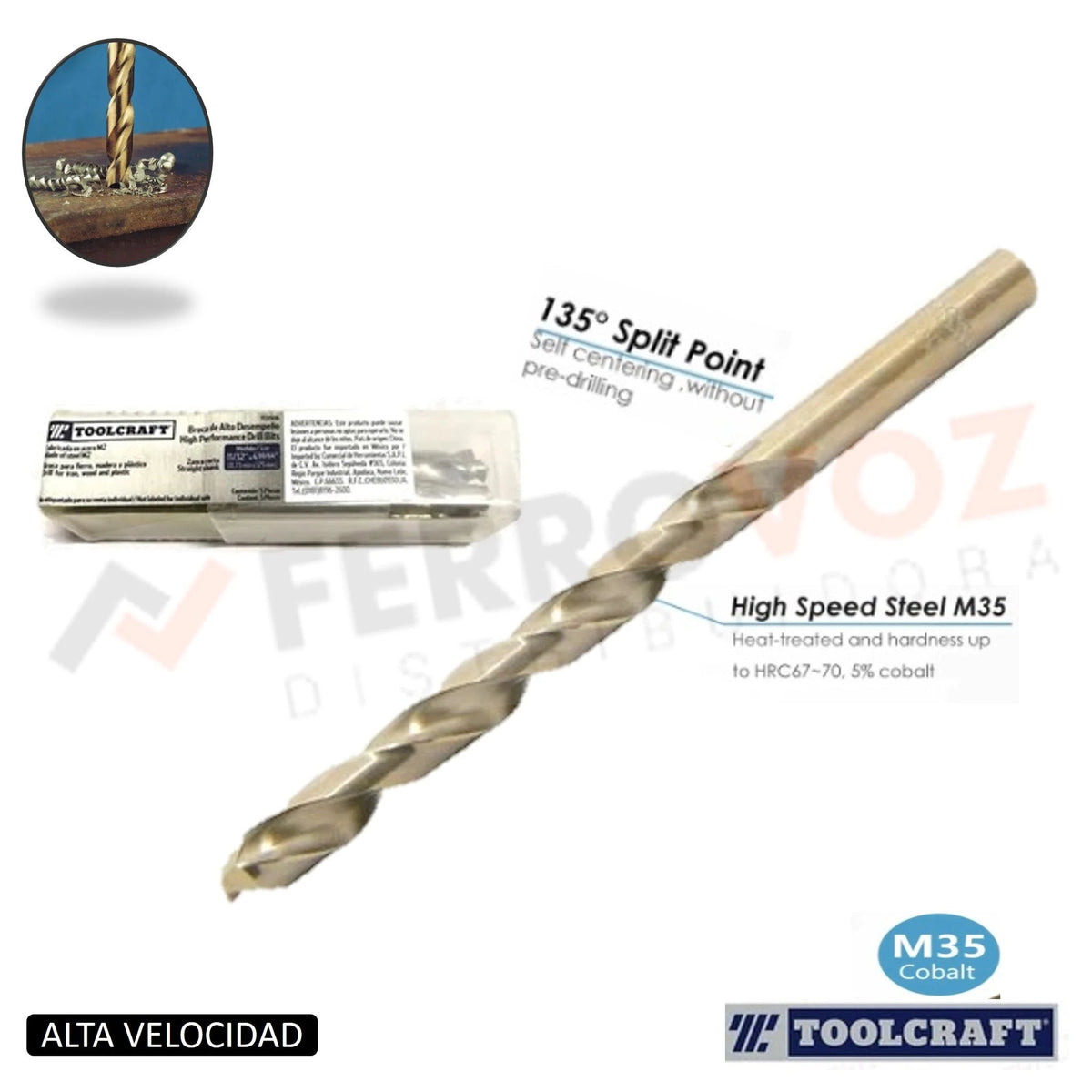 BROCA METAL COBALTO 5/64" 5% eliminar