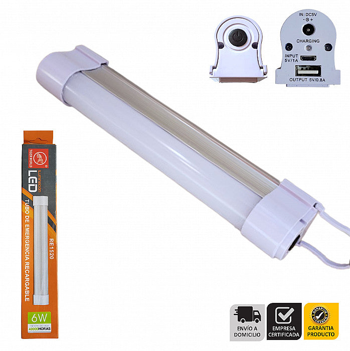 LAMPARA LED PORTATIL RECARGABLE BASE ALUMINIO 6W