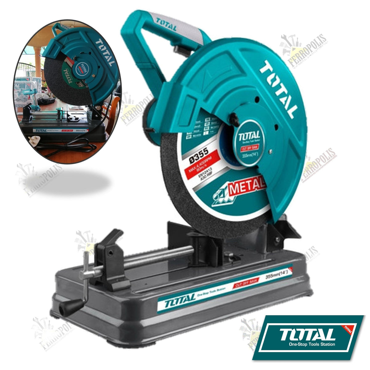 TRONZADORA SIERRA DE CORTE INDUSTRIAL 2350W 14 ” "TOTAL