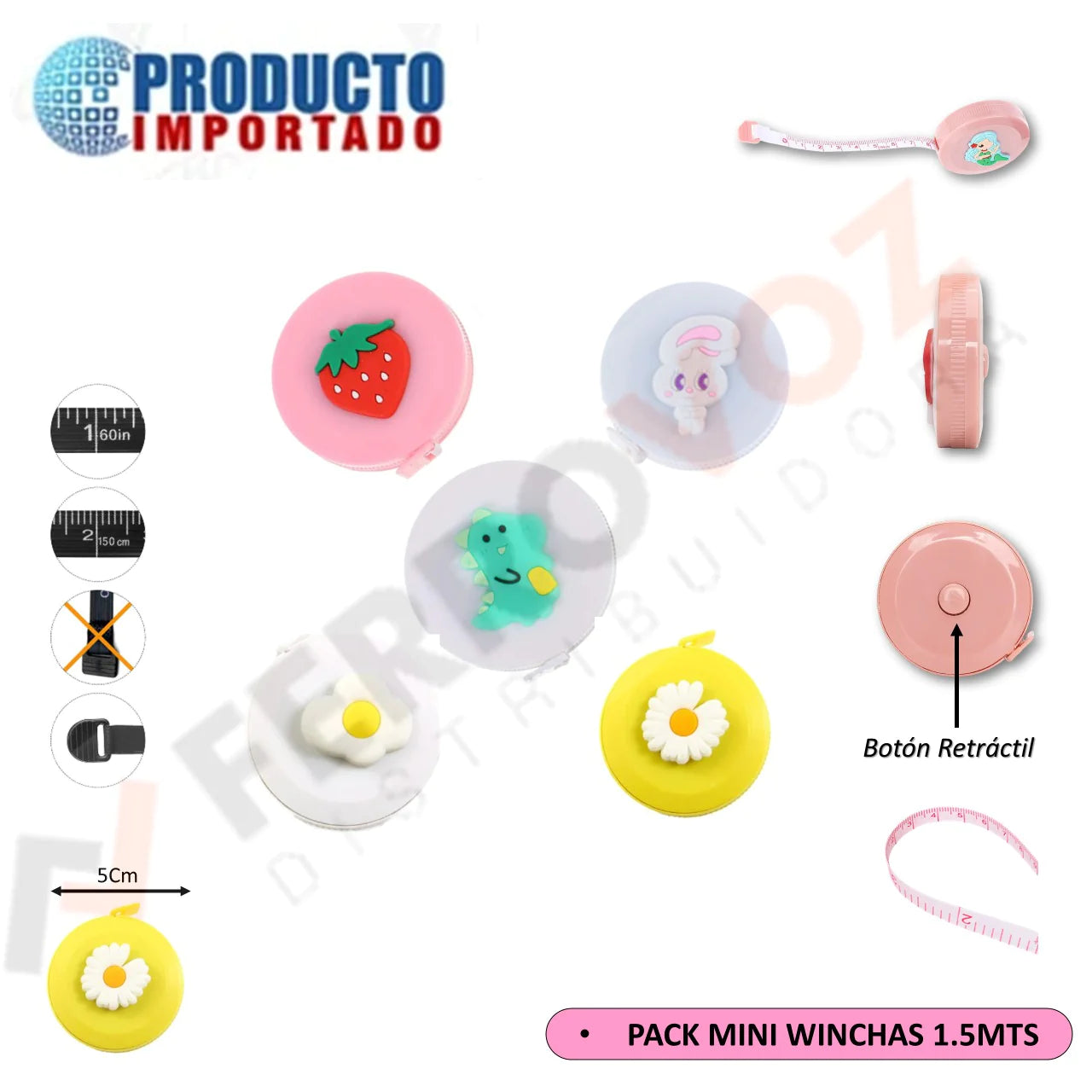 CINTA MÉTRICA BOLSILLO 1.5MTS ( x und )