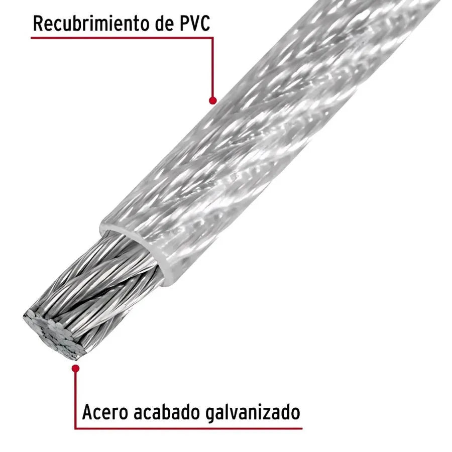 CABLE ACERADO 6 X 7 FC 7-8MM PLASTIFICADO (METRO)