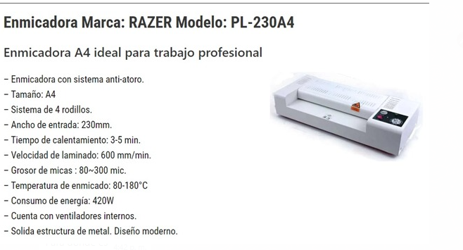 ENMICADORA "RAZER" MODELOC A4