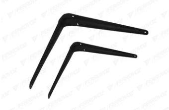 PAR DE ANGULO ESCUADRA NEGRO LIVIANO 6" X 8" (INC. TORNILLOS)