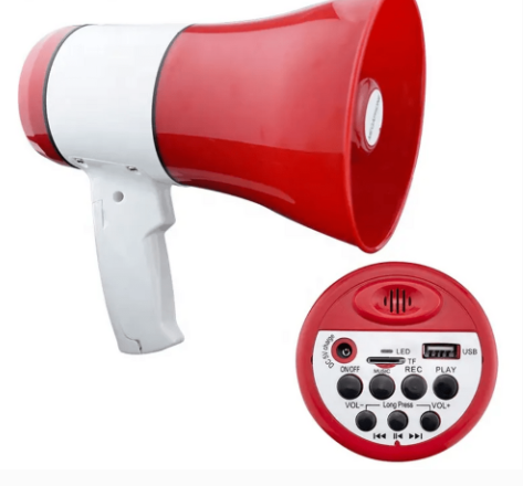 MEGAFONO 35W Recargable Sirena Grabación de 240 Segundos