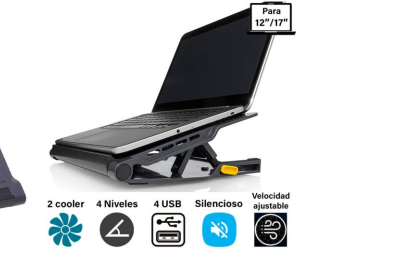 COOLER P/NOTEBOOK 12-17" 2 VENTIL/4USB