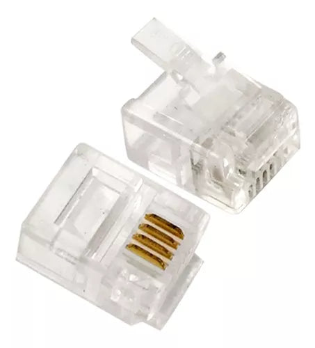 CONECTOR PLUG CABLE TELEFONICO RJ 11 4 PINES