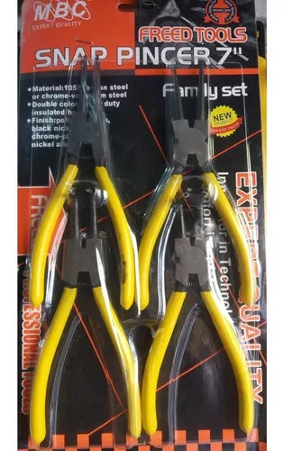JUEGO ALICATE SACASEGURO 7" x 04 PIEZAS
