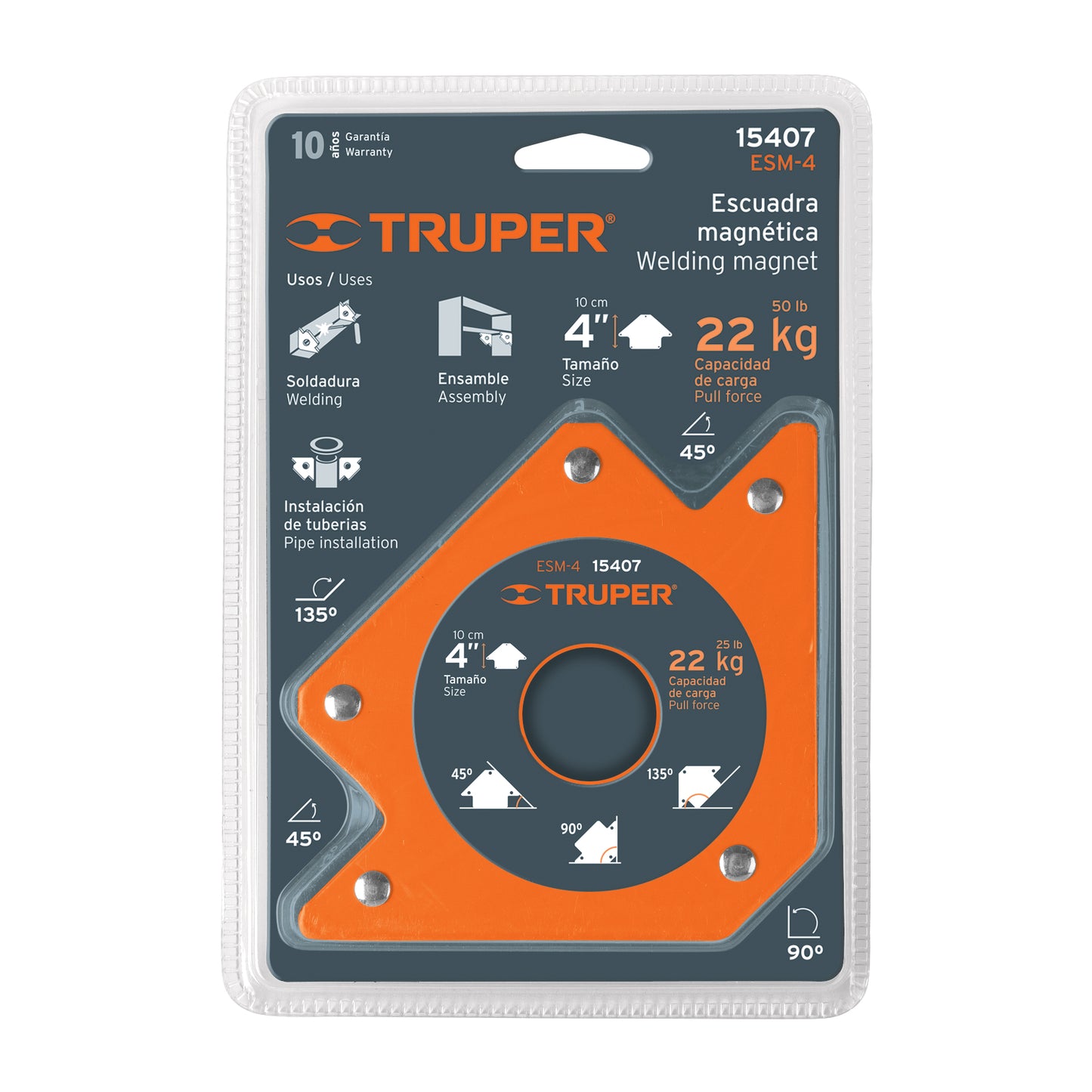 ESCUADRA IMANTADA 4" - 23 KG "TRUPER"