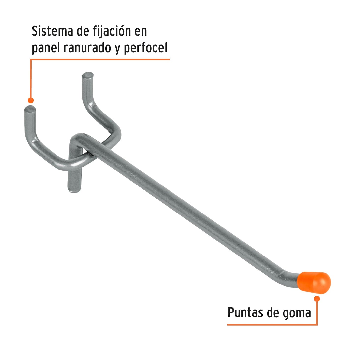 GANCHO RECTO 4" P/PERFORCEL - PANEL RANURADO