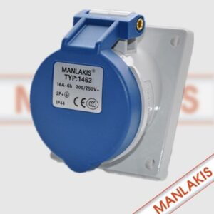 TOMACORRIENTE PARA EMPOTRAR INDUSTRIAL "MANLAKIS" 16 AMP.