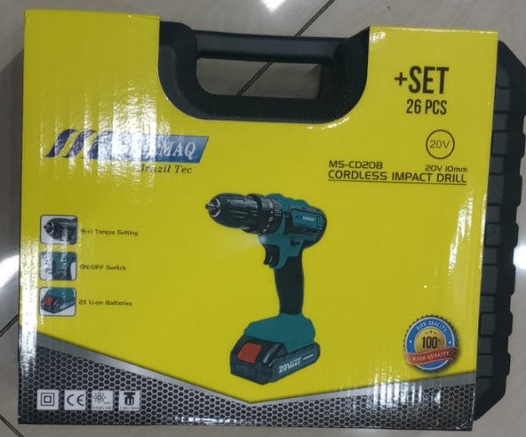 TALADRO PERCUTOR INALAMBRICA 20V "MASTERMAQ"