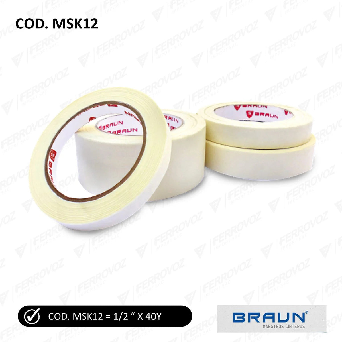 CINTA MASKING TAPE 1/2" X 30 y