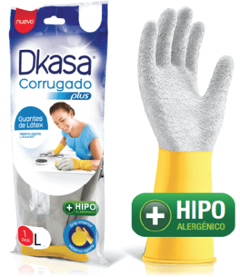 GUANTE JEBE LAVAR CORRRUGADO (TALLA L) "DKASA"