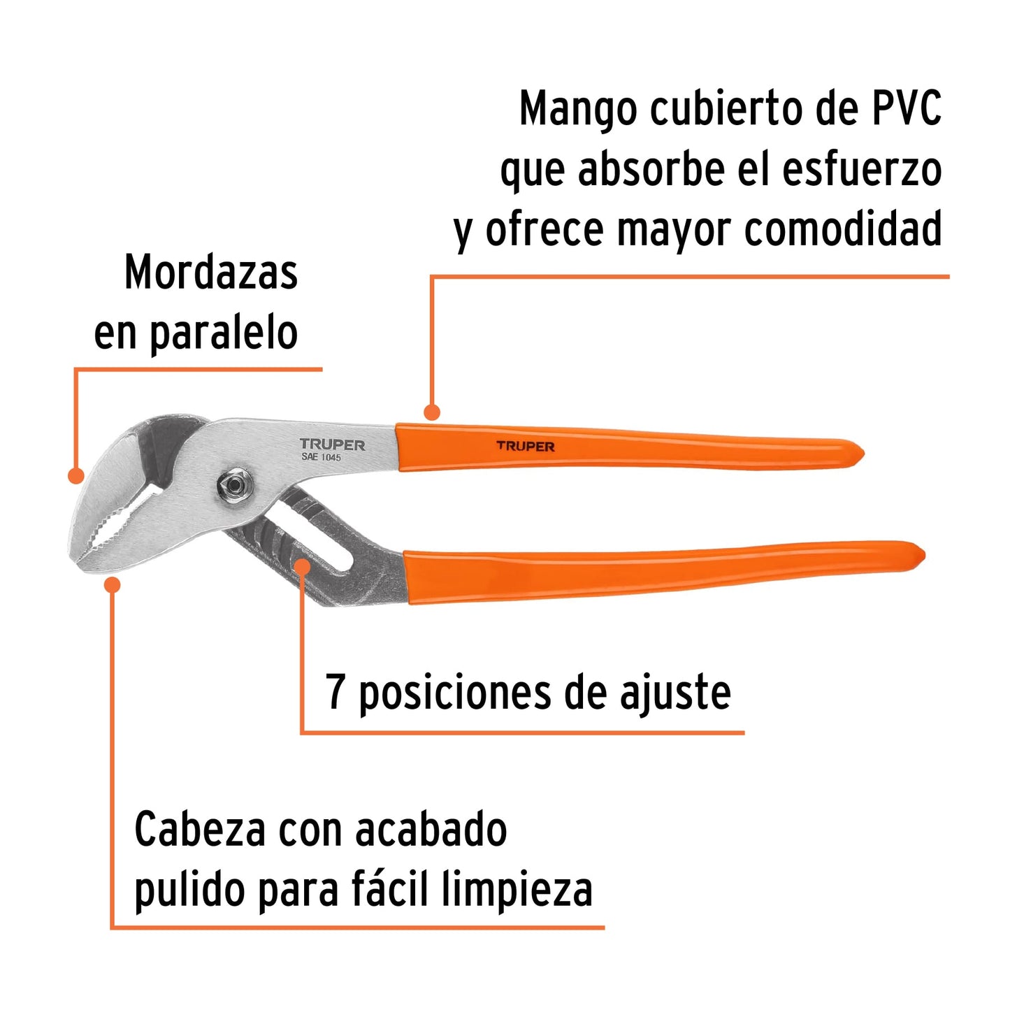 ALICATE PICO LORO M/PVC 12" "TRUPER"