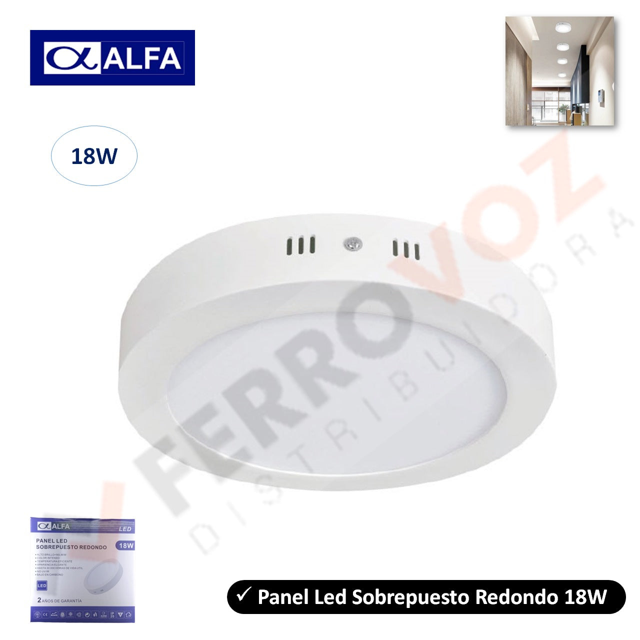 PANEL LED VISIBLE REDONDO 18 W