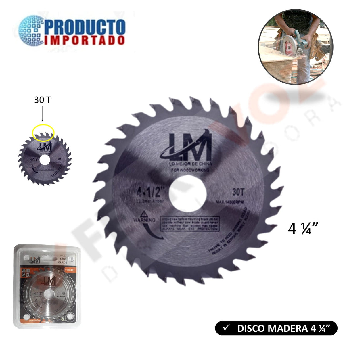 DISCO MADERA 4 1/2" X 30T