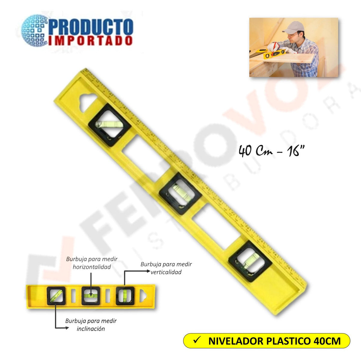 NIVEL PLASTICO 40CM/16"