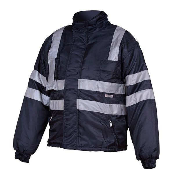 CASACA TASLAN TERMICA COLOR AZUL C/FORRO POLAR CINTA 2" CHINA TALLA M