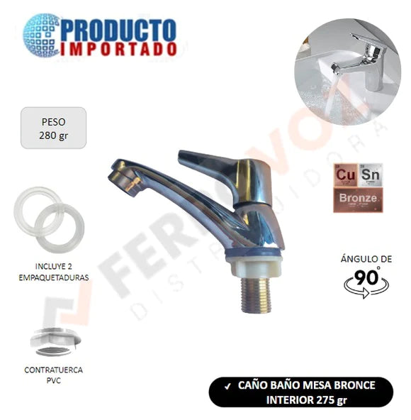 CAÑO BAÑO MESA BRONCE INTERIOR 275 gr