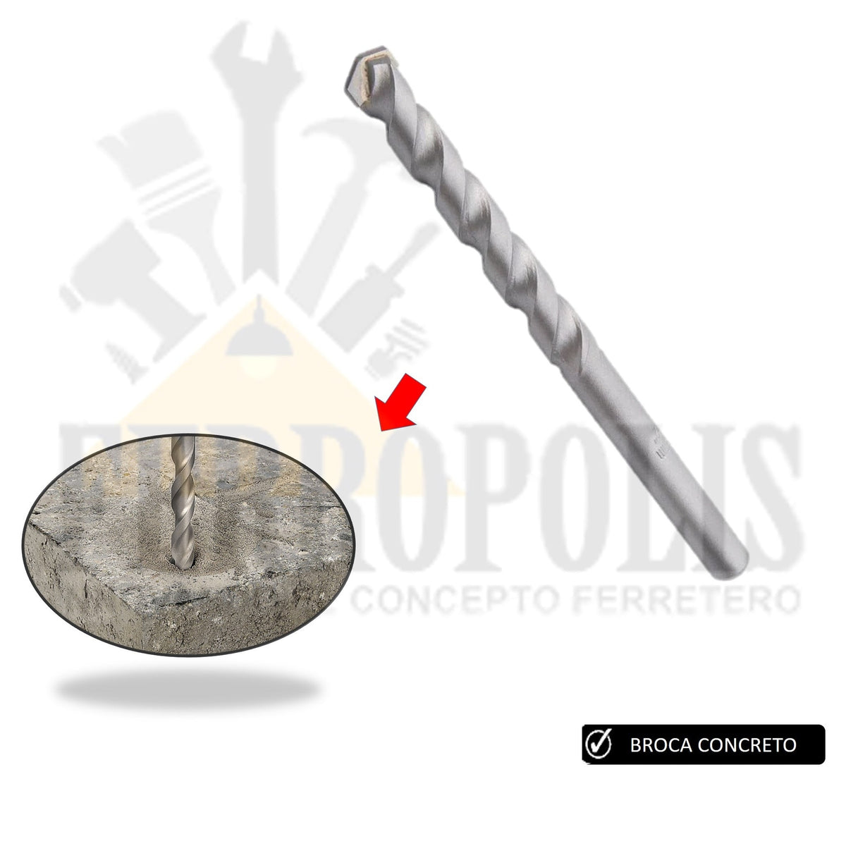 BROCA CONCRETO LISO 5/32"X3"