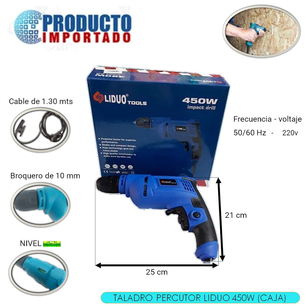 TALADRO LIDUO 450W ( CAJA )