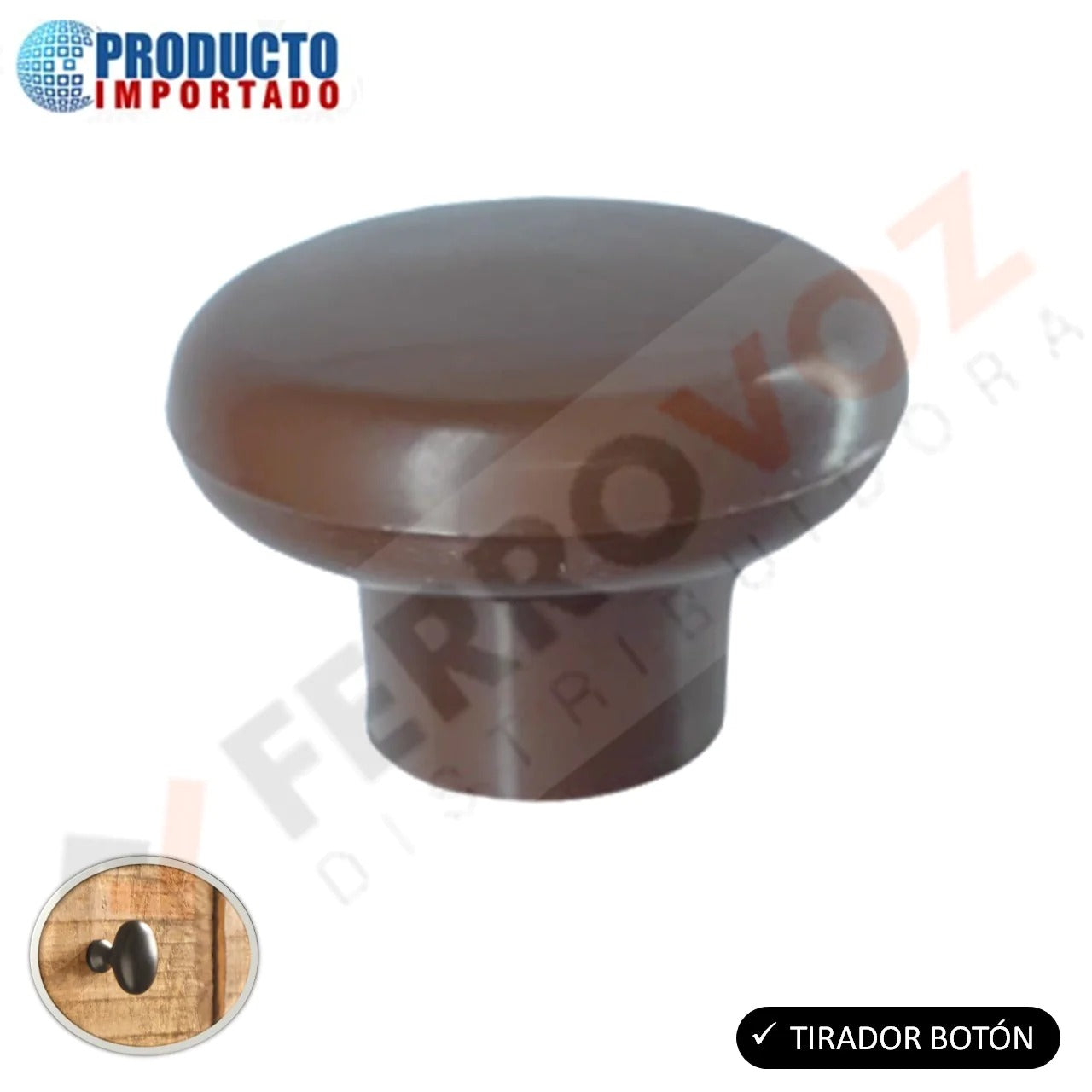 TIRADOR BOTON PLASTICO INC. TORNILLOS COLOR