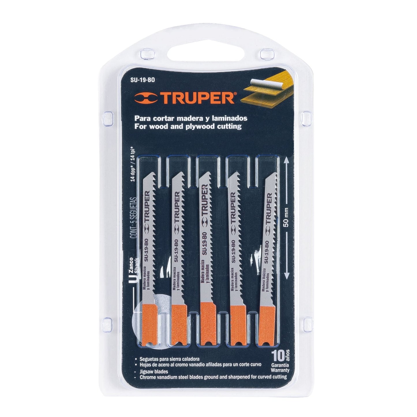 HOJA SIERRA CALADORA MADERA "U" ( x und ) "TRUPER"