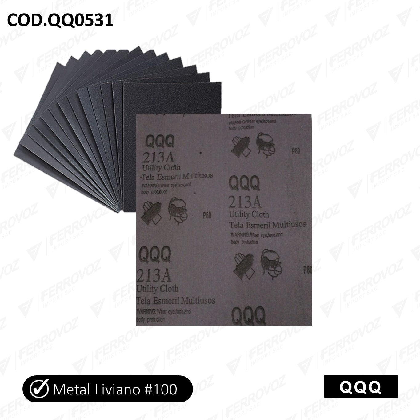 LIJA METAL # 100 USO LIVIANO ( X UND )