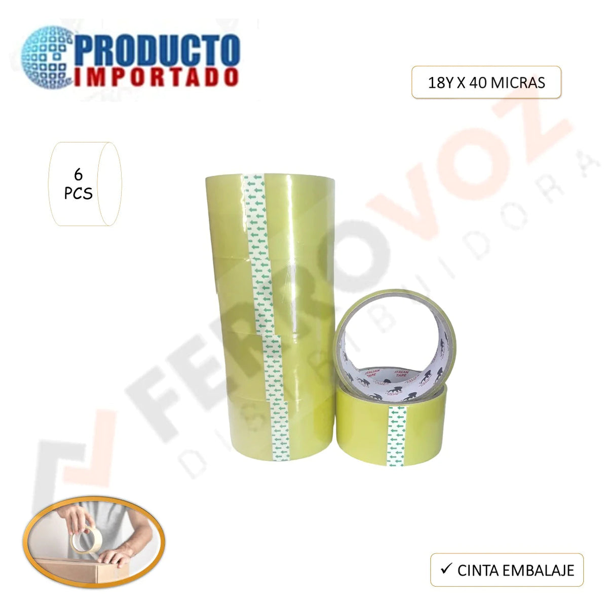CINTA EMBALAJE 18Y x 40 MICRAS