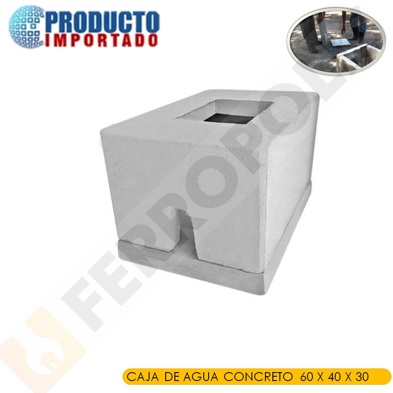 CAJA AGUA CONCRETO 60 X 40 X 30 cm