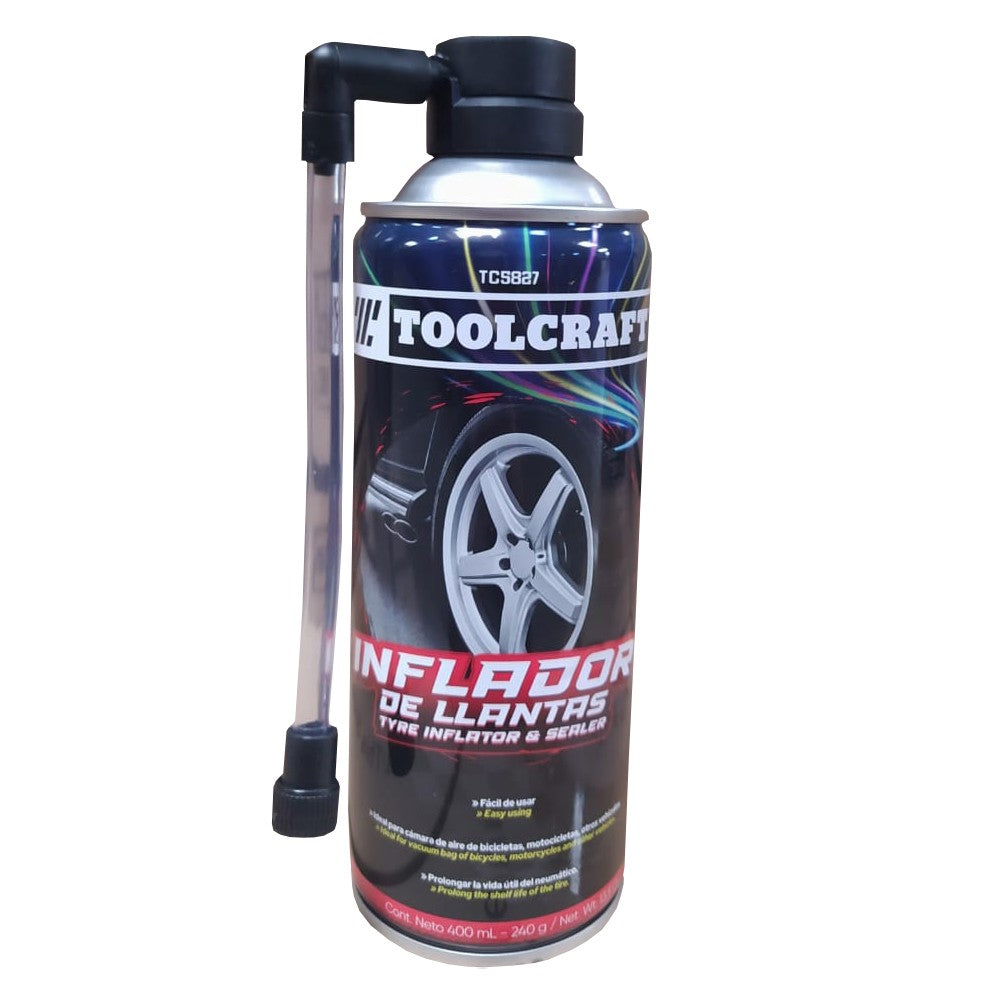 INFLADOR SELLA LLANTAS 400ML "TOOLCRAFT"