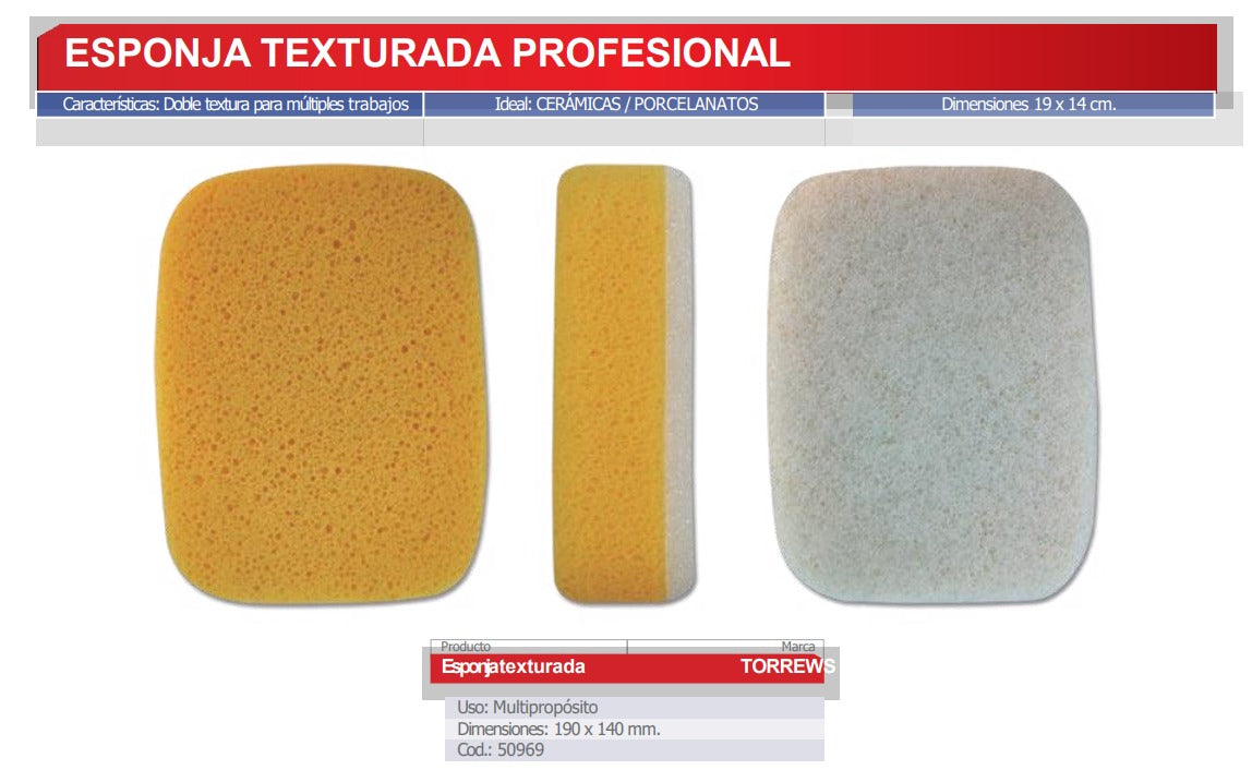 ESPONJA MAYOLICA TEXTURADA PROFESIONAL " F3C "