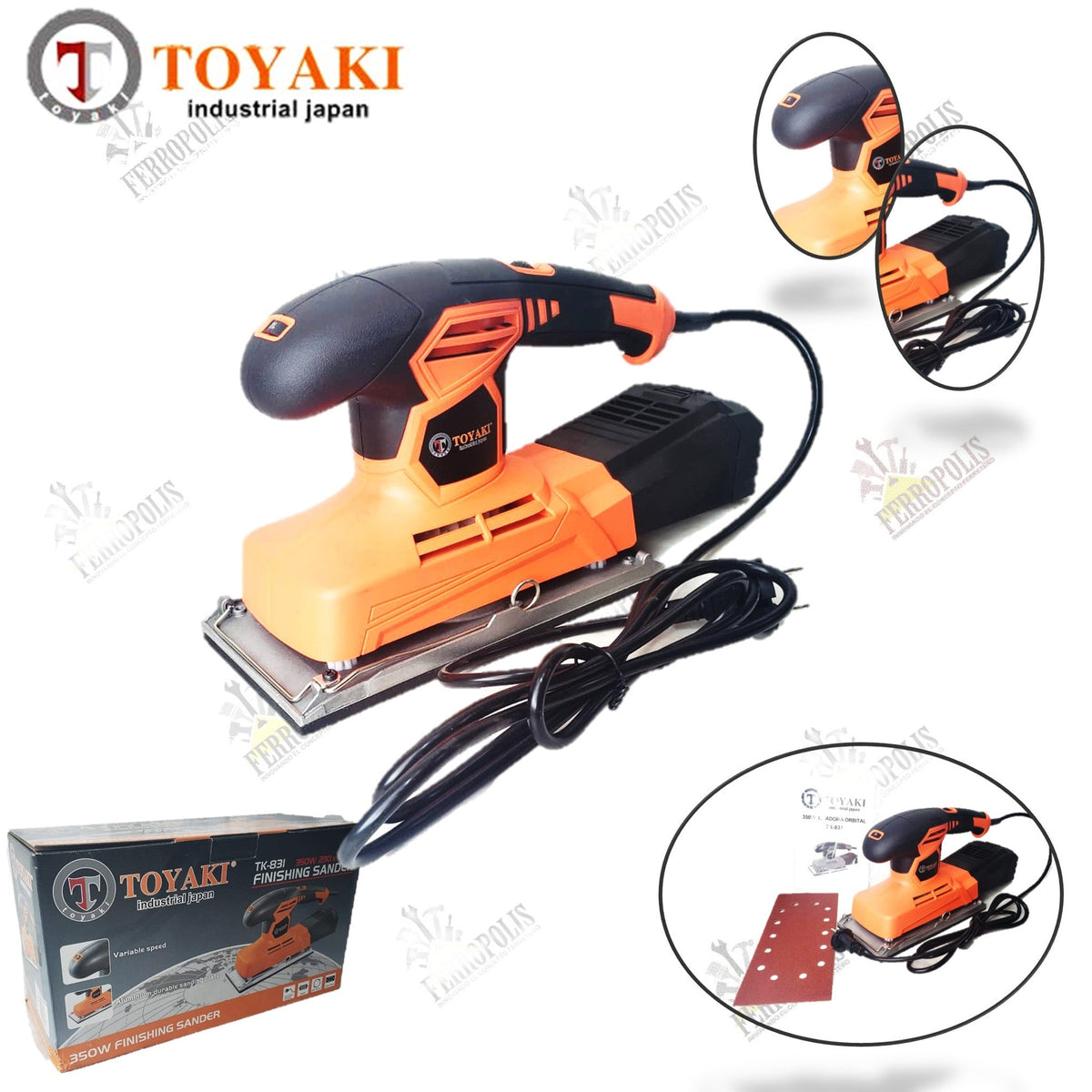 LIJADORA ORBITAL 1/2 PLANCHA 350W TOYAKI JAPAN