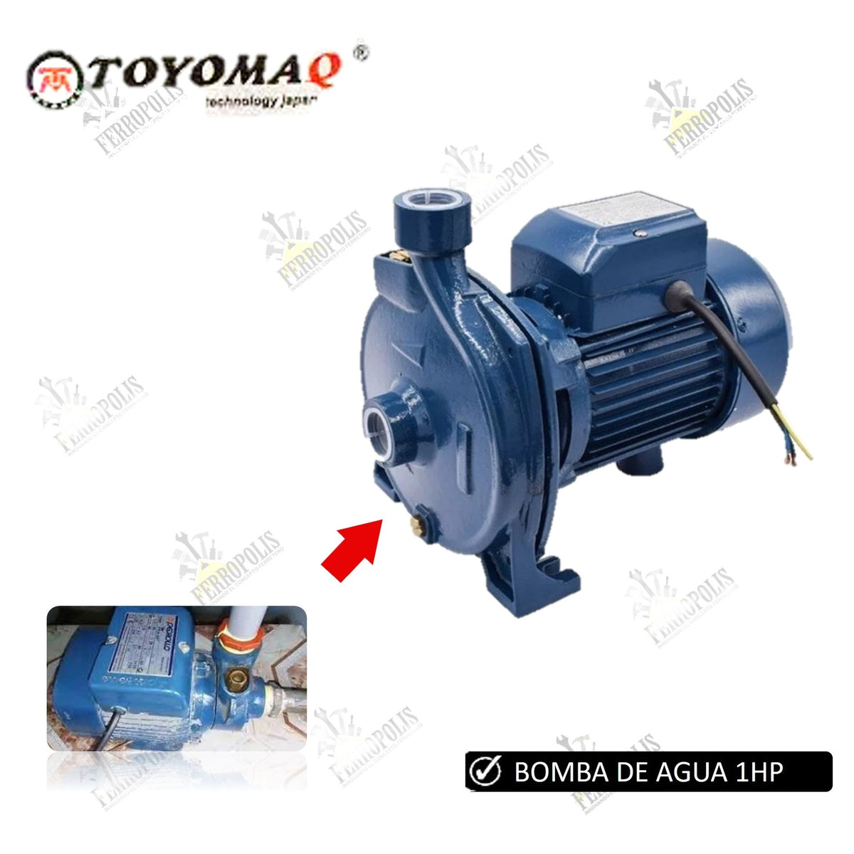 BOMBA DE AGUA 1 HP CENTRIFUGA "TOYOMAQ JAPAN"