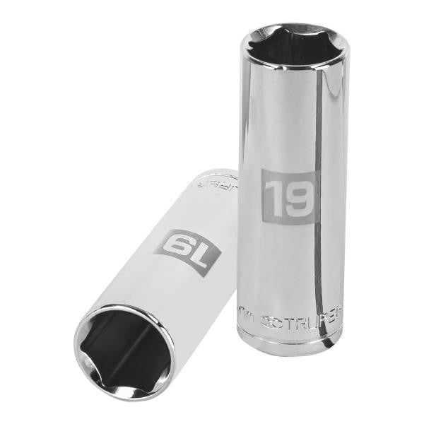 DADO CROMADO TUBULAR HEXAGONAL ENCASTRE 1/2 x 19MM TRUPER