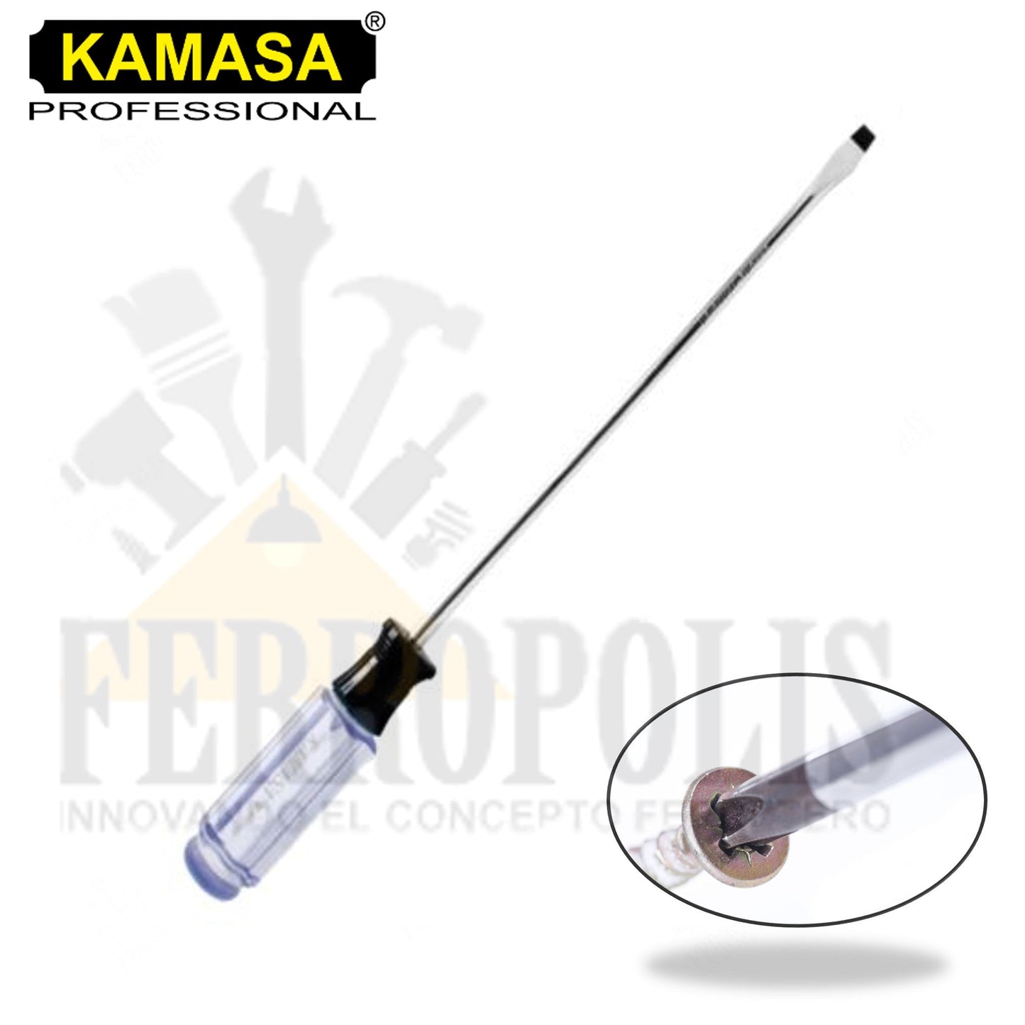 DESARMADOR PLASTICO PLANO 6" X 4" "KAMASA"
