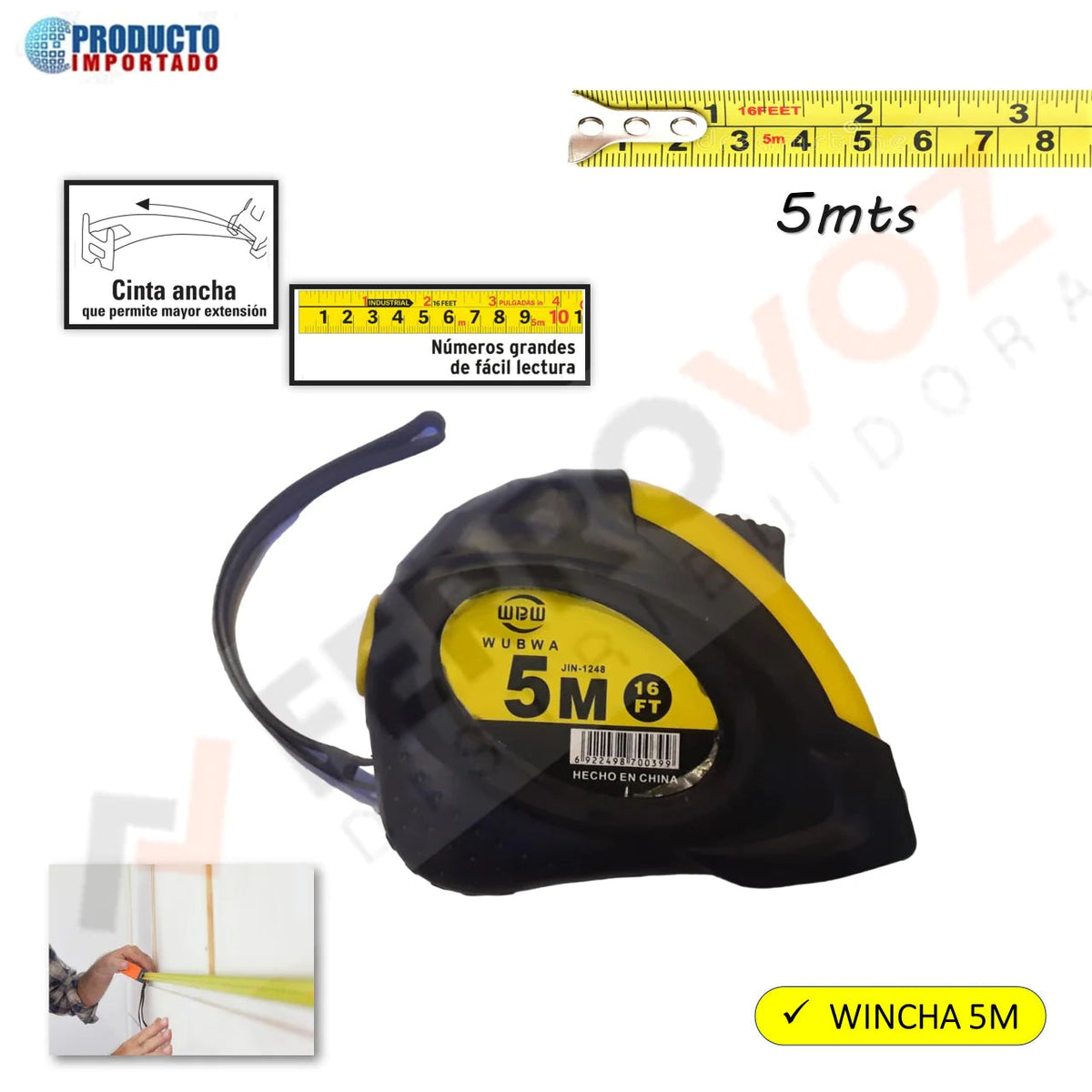 WINCHA 5M CUACHO "COMERCIAL"