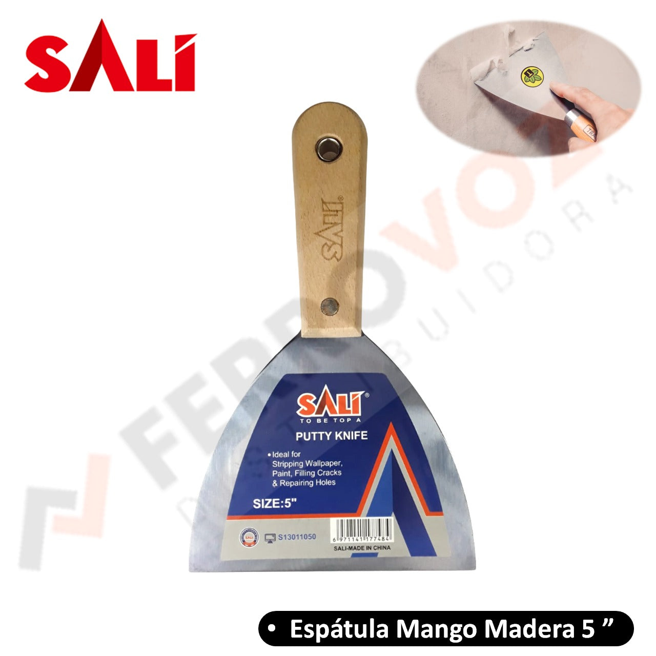 ESPATULA 5" MANGO MADERA PREMIUN