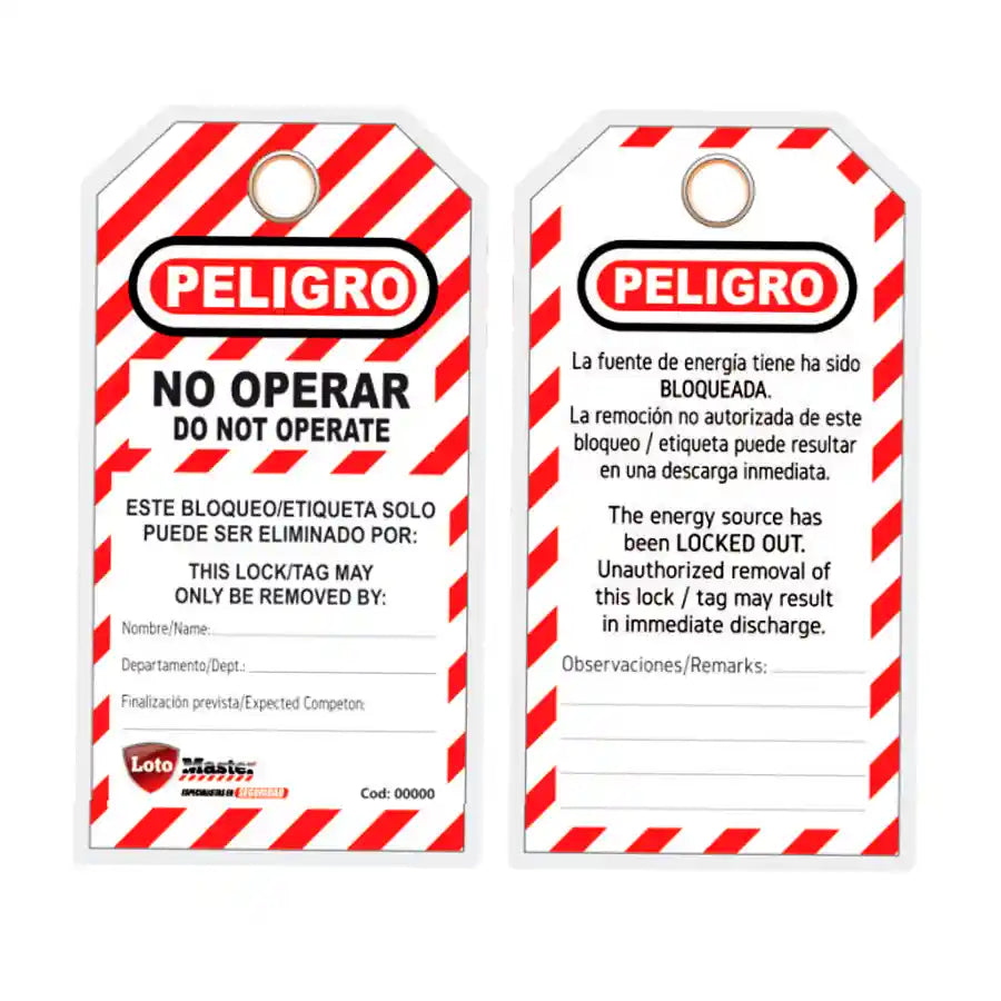 TARJETA TAG AUT/LOCK OUT PVC