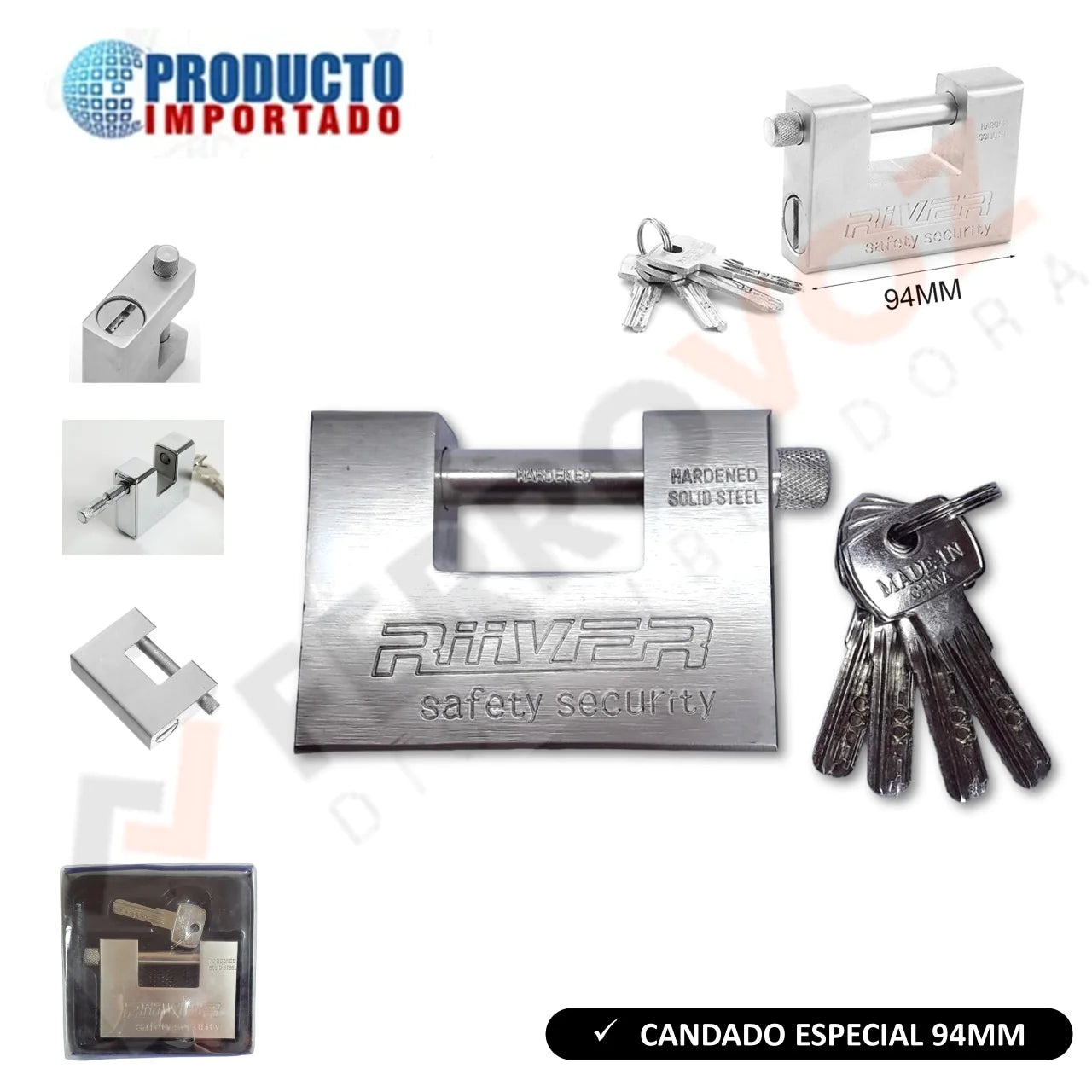 CANDADO TIPO PASADOR BLINDADO 94MM