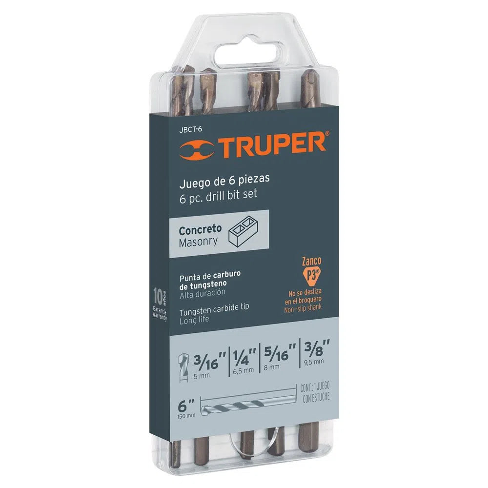 JUEGO BROCA CONCRETO 6 pza "TRUPER"